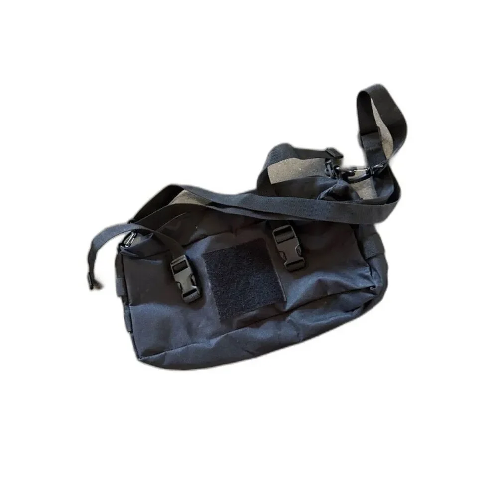 Men's Black Tactical Sling Belt Bag with MOLLE Webbing